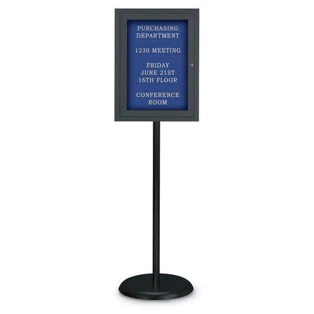 United Visual Products Corkboard, Triple Door, Radius Frame, 72x48", Satin/Black UV70055-SATIN-BLACK